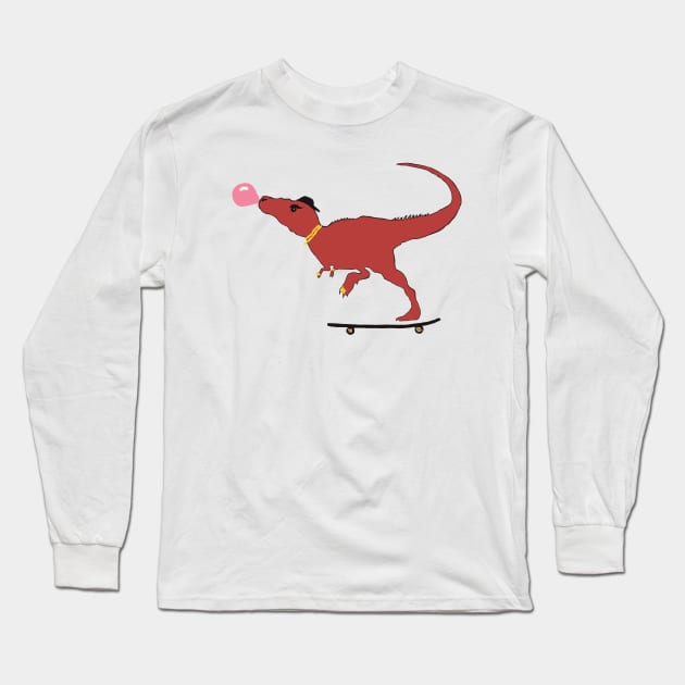 Tyrannosaurus Skate Long Sleeve T-Shirt by Manitarka